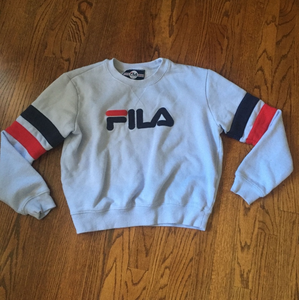 {Fila} Baby Blue Cropped Pullover / Sweatshirt Sm